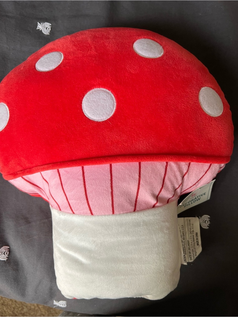Always First New Plush Red & Pink Mushroom Decorative Pillow